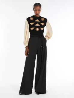 Compact jersey trousers