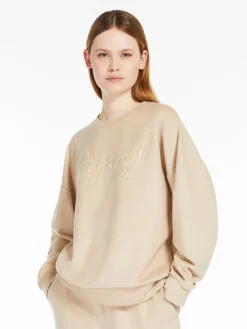 Cotton and wool broadcloth sweatshirt