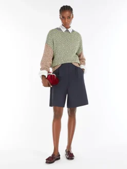 Cotton and wool colourblock sweater