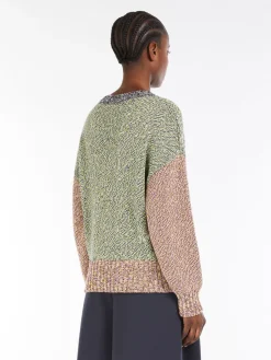 Cotton and wool colourblock sweater