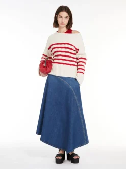 Cotton boat-neck sweater
