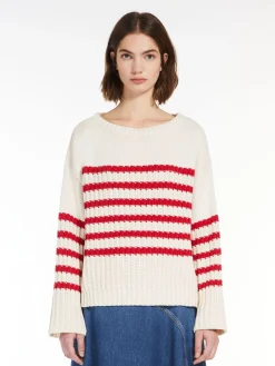 Cotton boat-neck sweater