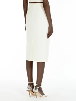 Cotton canvas midi skirt