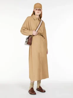 Cotton canvas shirt dress