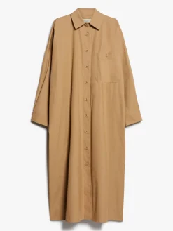 Cotton canvas shirt dress