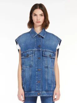 Cotton denim gilet