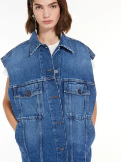 Cotton denim gilet