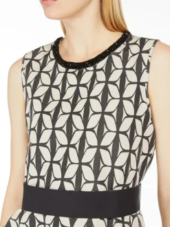 Cotton jacquard midi dress