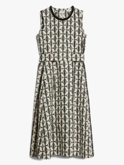 Cotton jacquard midi dress