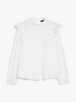 Cotton poplin and jersey top