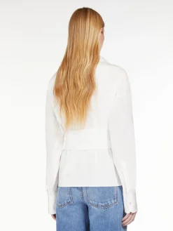 Cotton poplin crossover shirt