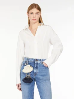 Cotton poplin crossover shirt