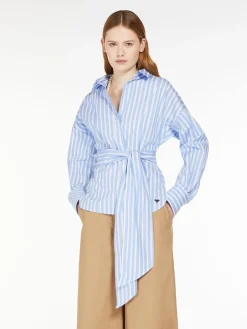 Cotton poplin crossover shirt