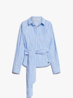 Cotton poplin crossover shirt