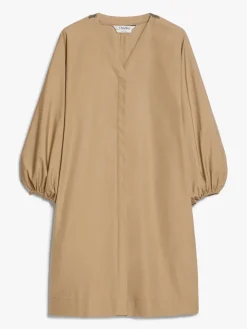 Cotton poplin V-neck dress