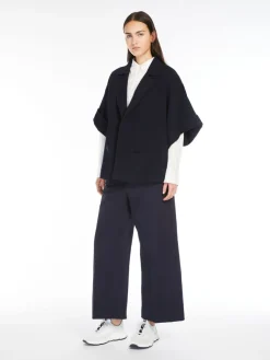 Cotton satin cropped trousers