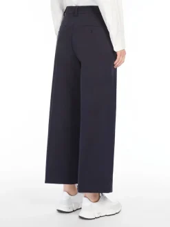 Cotton satin cropped trousers