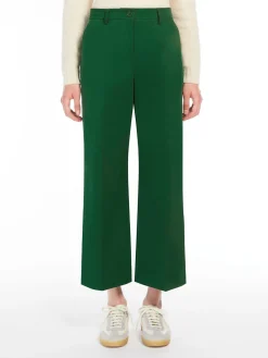 Cotton satin cropped trousers
