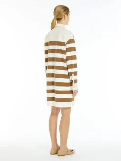 Cotton satin polo-style dress