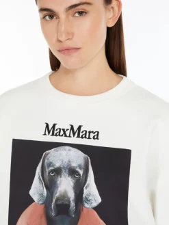 Cotton sweatshirt with Wegman print