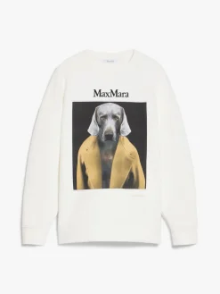 Cotton sweatshirt with Wegman print