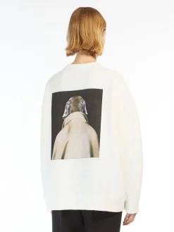 Cotton sweatshirt with Wegman print