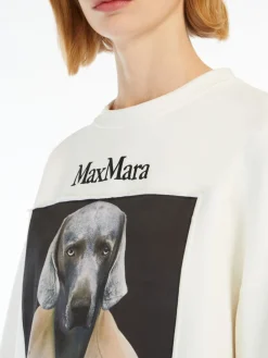 Cotton sweatshirt with Wegman print