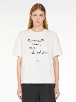 Cotton T-shirt with embroidered lettering detail
