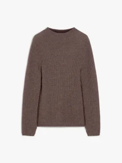 Crater-neck wool jumper