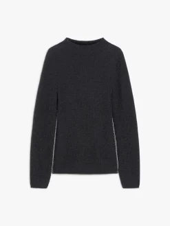 Crater-neck wool jumper