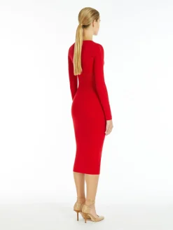 Crepe knit midi dress