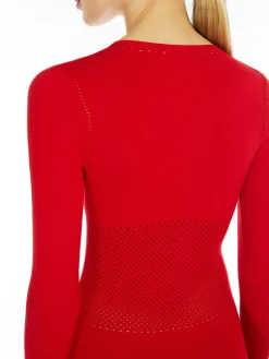 Crepe knit midi dress