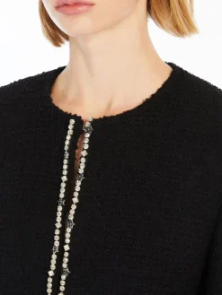 Crew-neck bouclé jacket