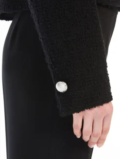Crew-neck bouclé jacket