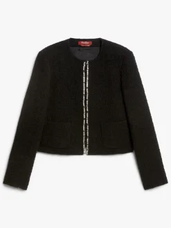 Crew-neck bouclé jacket