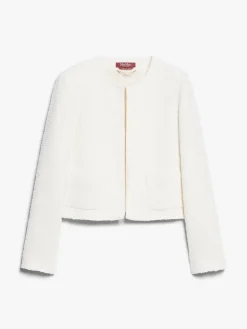 Crew-neck bouclé jacket
