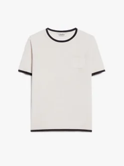 Crew-neck wool yarn T-shirt