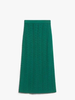 Crochet-knit cotton yarn skirt