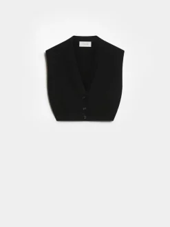 Crop stretch viscose gilet