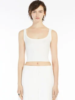 Crop stretch viscose vest top