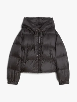 Cropped down jacket in quilted water-repellent fabric