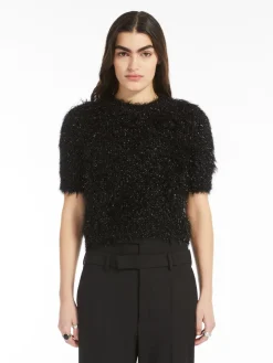 Cropped lurex sweater