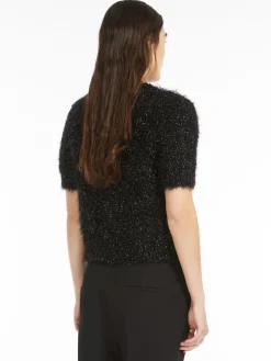 Cropped lurex sweater