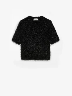Cropped lurex sweater