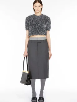 Cropped lurex sweater