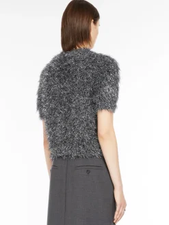 Cropped lurex sweater