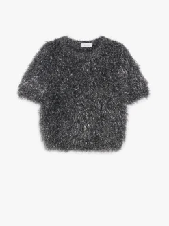 Cropped lurex sweater