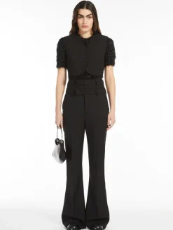 Cropped stretch wool waistcoat