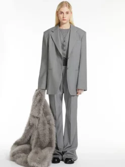 Cropped stretch wool waistcoat