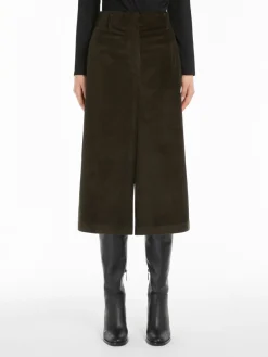 Cropped velvet trousers